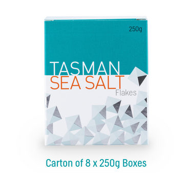 Tasman Sea Salt Natural Flakes Carton, 8 x 250g